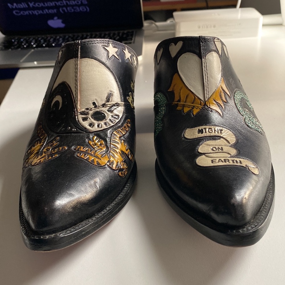 Brother Vellies Doodle cowgirl mules. Stand out from the crowd super fly slipons - Picture 8 of 15